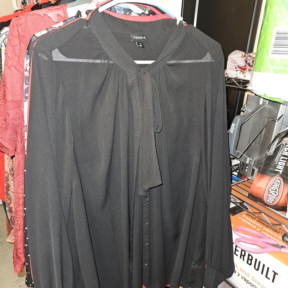 Torrid Black Casual Button Down Shirt